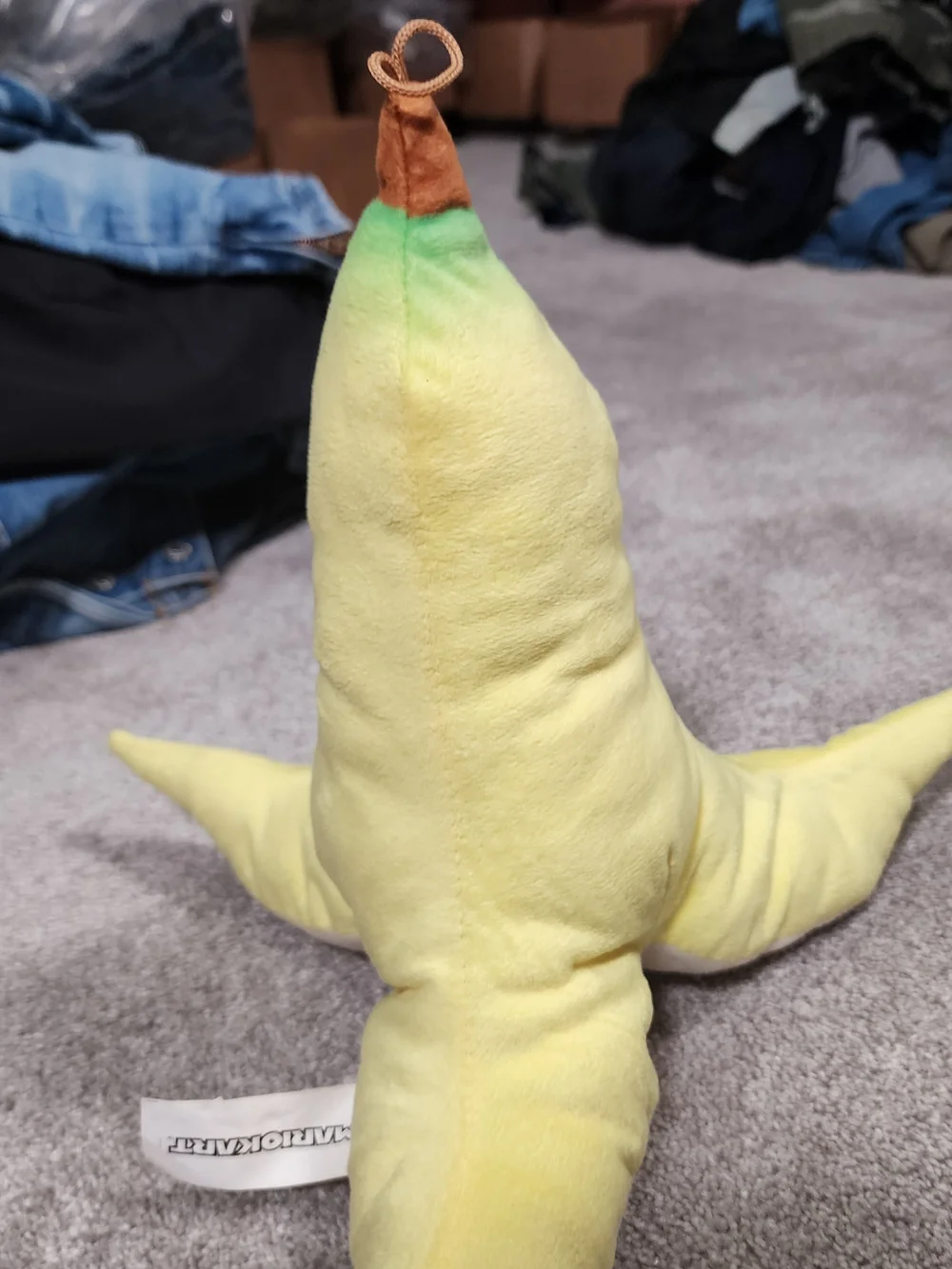 Smiling Banana Peel Plush Toy - Yellow